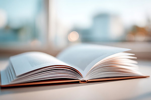 Close-up view of an open book with pages softly fluttering in a bright, sunlit, a Photo by AlyaAnd