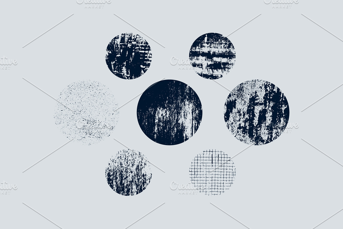 Vector grunge round textures set., a Texture Graphic by PoPaShop (Photo 5 of 6)