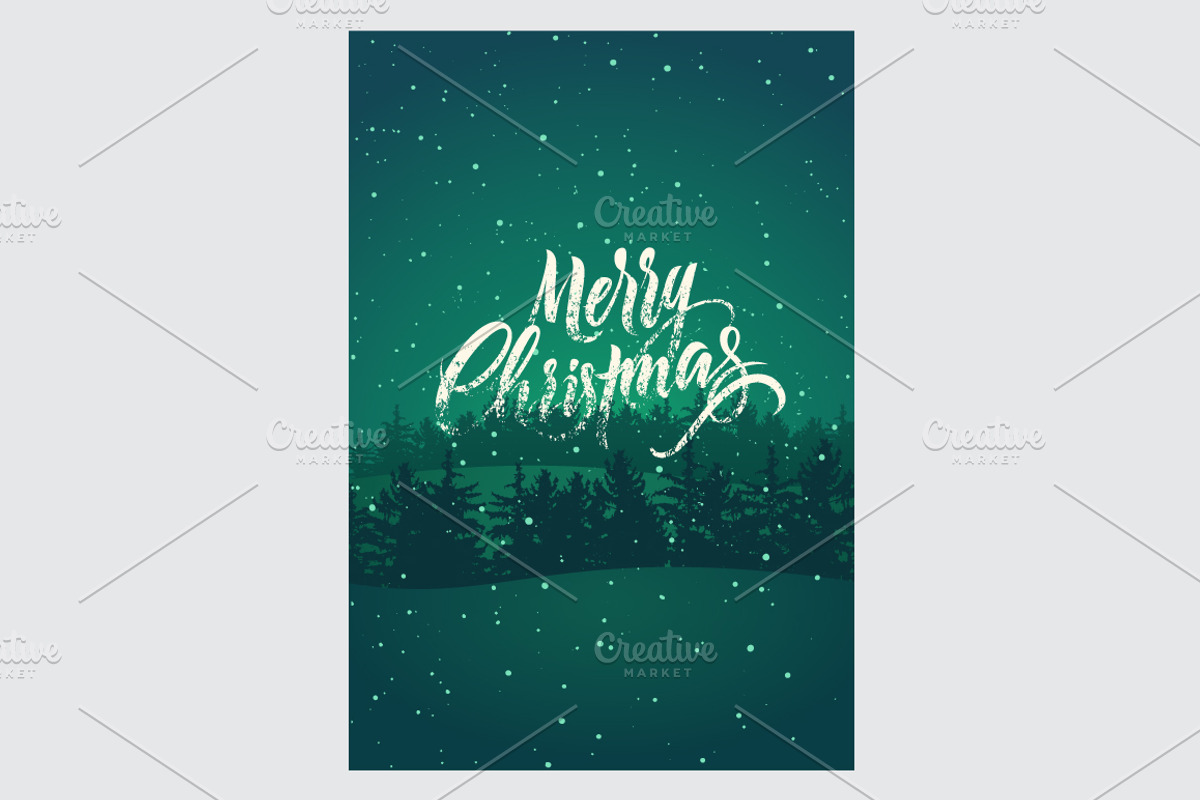 Calligraphic vector Christmas cards., a Seasonal Illustration by PoPaShop (Photo 2 of 6)