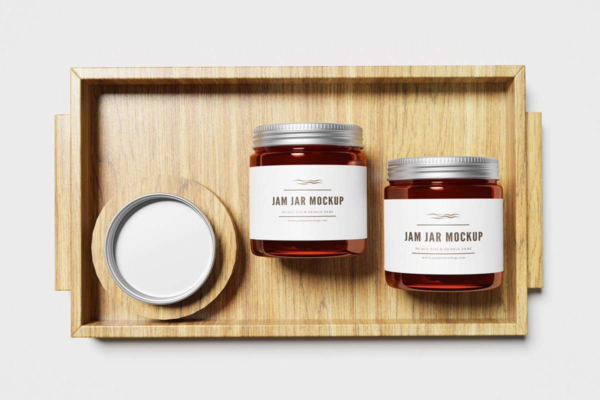 Jam Jar Packaging Mockup, a Packaging Mockup by AndikaGraphic (Photo 2 of 7)