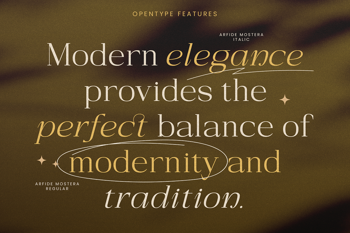 Arfide Mostera Aesthetic Serif Font, a Serif Font by Violet Natural (Photo 2 of 10)