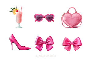 Barbiecore Patterns & PNG Clipart