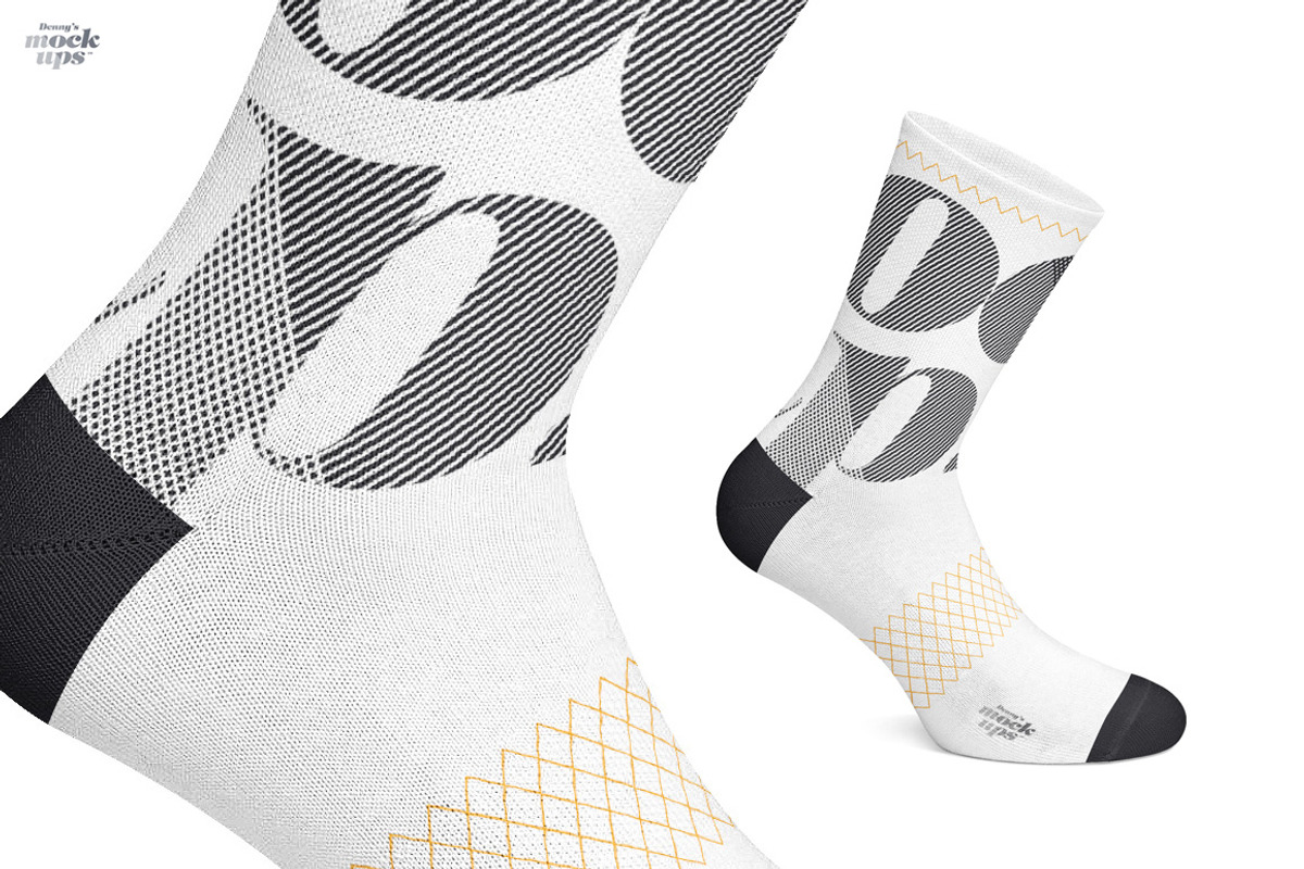 Cycling Socks 3 Types Mockup, an Apparel Mockup by Denny's Mock-ups (Photo 2 of 6)