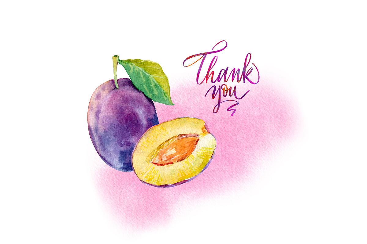 Watercolor fruits & 10 cool patterns, a Wallpaper Graphic by Natasha Koltsova (Photo 8 of 8)