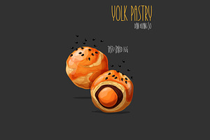 Yolk pastry. Vector illustration
