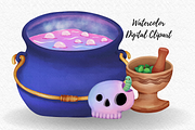 Witch Magic watercolor clipart, an Illustration by AkiraVilla (Thumbnail 5 of 10)