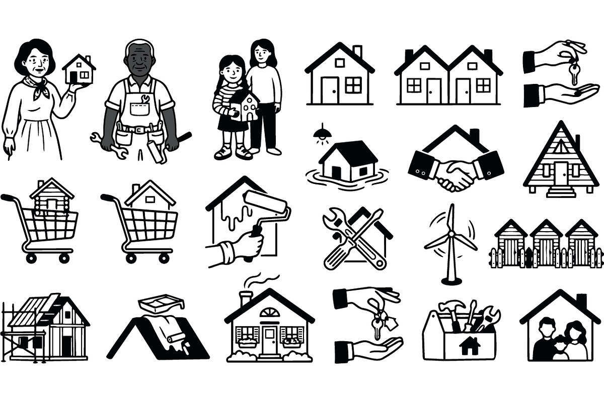 Home Repair Tools And Family, an Illustration by designvectx (Photo 3 of 3)