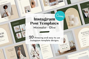 Minimalist Olive Instagram Template, a Social Media Template by thetrendytemplate