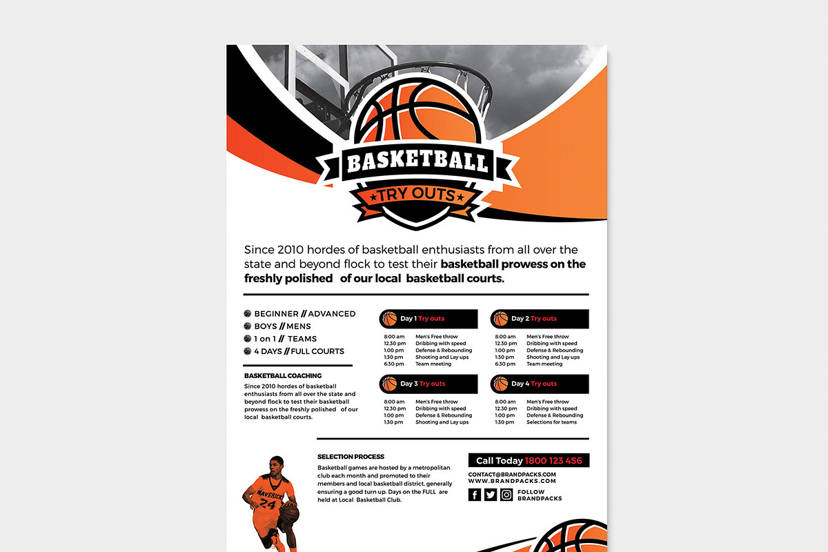 A4 Basketball Poster Templates, a Flyer Template by BrandPacks (Photo 4 of 4)