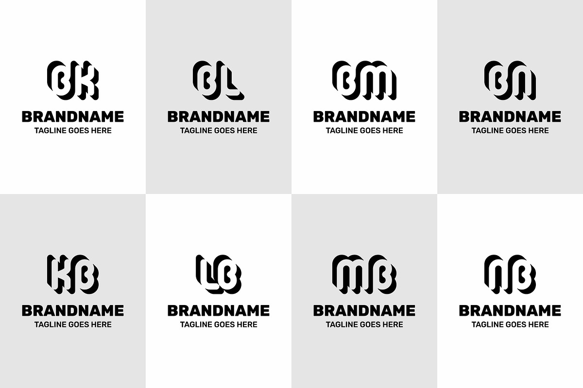 Letters BK KB BL LB BM MB BN NB Logo, a Branding & Logo Template by Pray Art Design Studio (Photo 1 of 2)