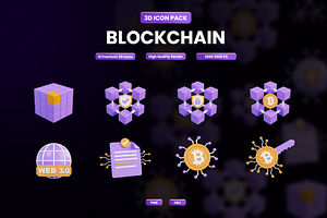 Blockchain 3D Icon, an Object 3D Model by Artnivora.Std