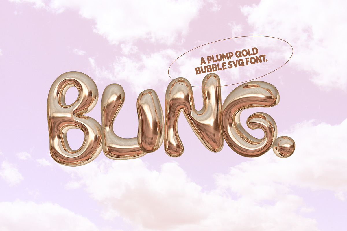 Bling - A Gold Balloon SVG Font, a Font by Nicky Laatz (Photo 1 of 16)