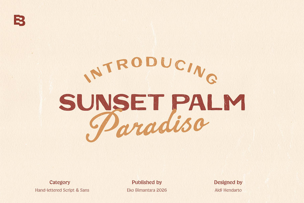 Sunset Palm; Vintage Fonts, a Handwritten Font by Eko Bimantara (Photo 1 of 19)
