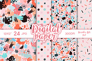 24 Pink Boho Digital Papers clipart, a Pattern Graphic by KarinkaBU (Thumbnail 2 of 7)
