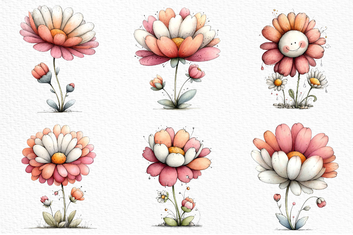 Whimsical Spring Daisy Flower Png, an Illustration by Craft Nest (Photo 3 of 11)