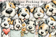 Funny Valentine Peeking Dog Clipart, an Illustration by Libby Wishes (Thumbnail 1 of 9)