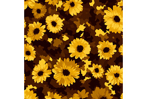 Design for Vibrant Sunflower Pattern, a Nature Photo by ZinetroN