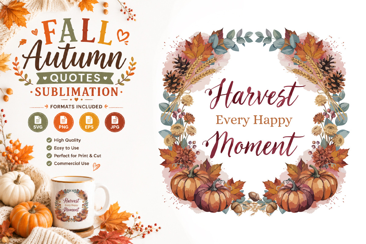 Fall Quotes Sublimation Bundle, a Seasonal Illustration by Actual Pixel (Photo 5 of 16)
