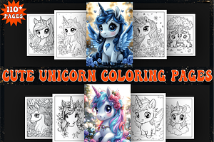 Cute Unicorn Coloring Book for Kids, an Animal Illustration by Design Home