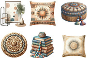 Watercolor Boho Interior Clipart, an Illustration by Designking (Thumbnail 3 of 4)
