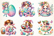Spring Easter Girls Sublimation PNG, an Illustration by DreamCafeArt (Thumbnail 2 of 5)