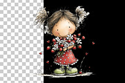 Cute Strawberry Girl Clipart, a Person Illustration by Nicolle's Colorful Art (Thumbnail 9 of 9)