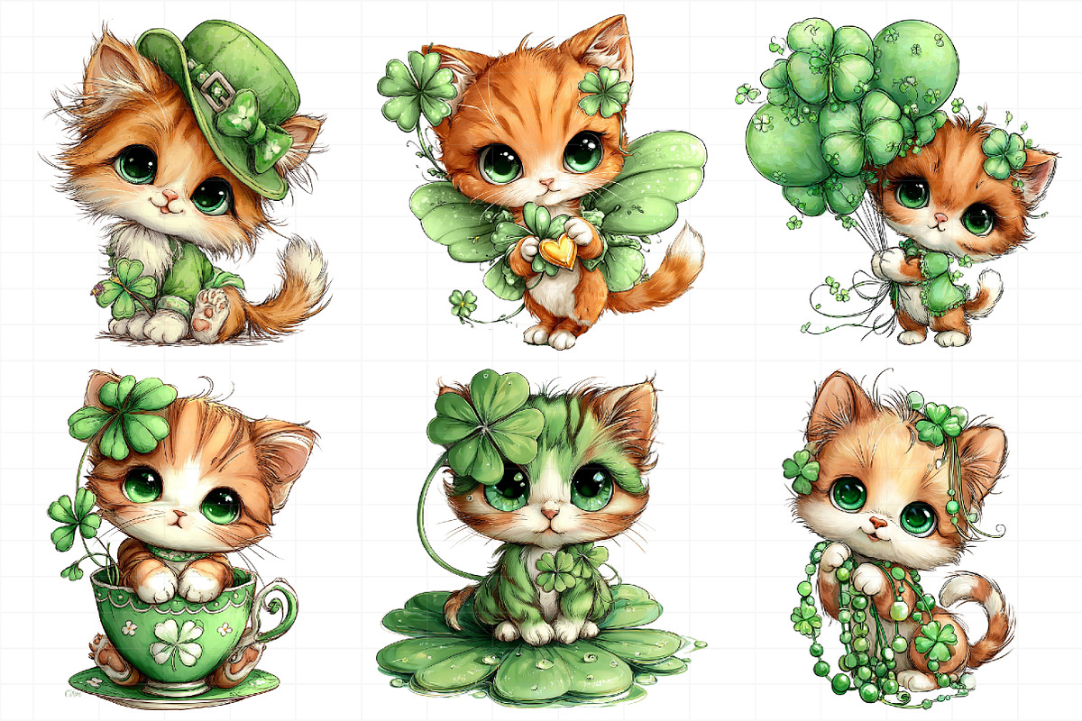 St. Patrick's Cat Clipart PNG, an Illustration by Daily.Designs (Photo 6 of 8)