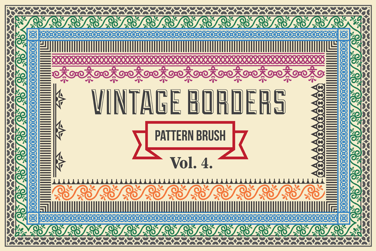 Vintage Borders Pattern Brushes 4, a Brush Add-On by G7 (Photo 1 of 4)