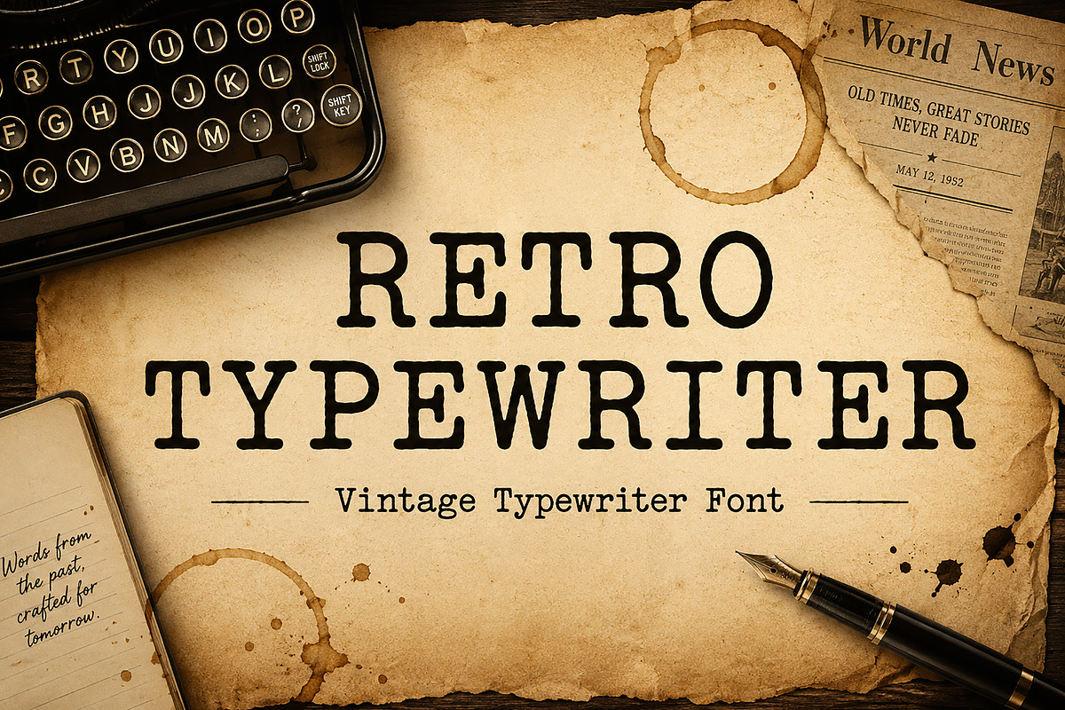 Retro Typewriter, a Handwritten Font by Wow Magic (Photo 1 of 5)