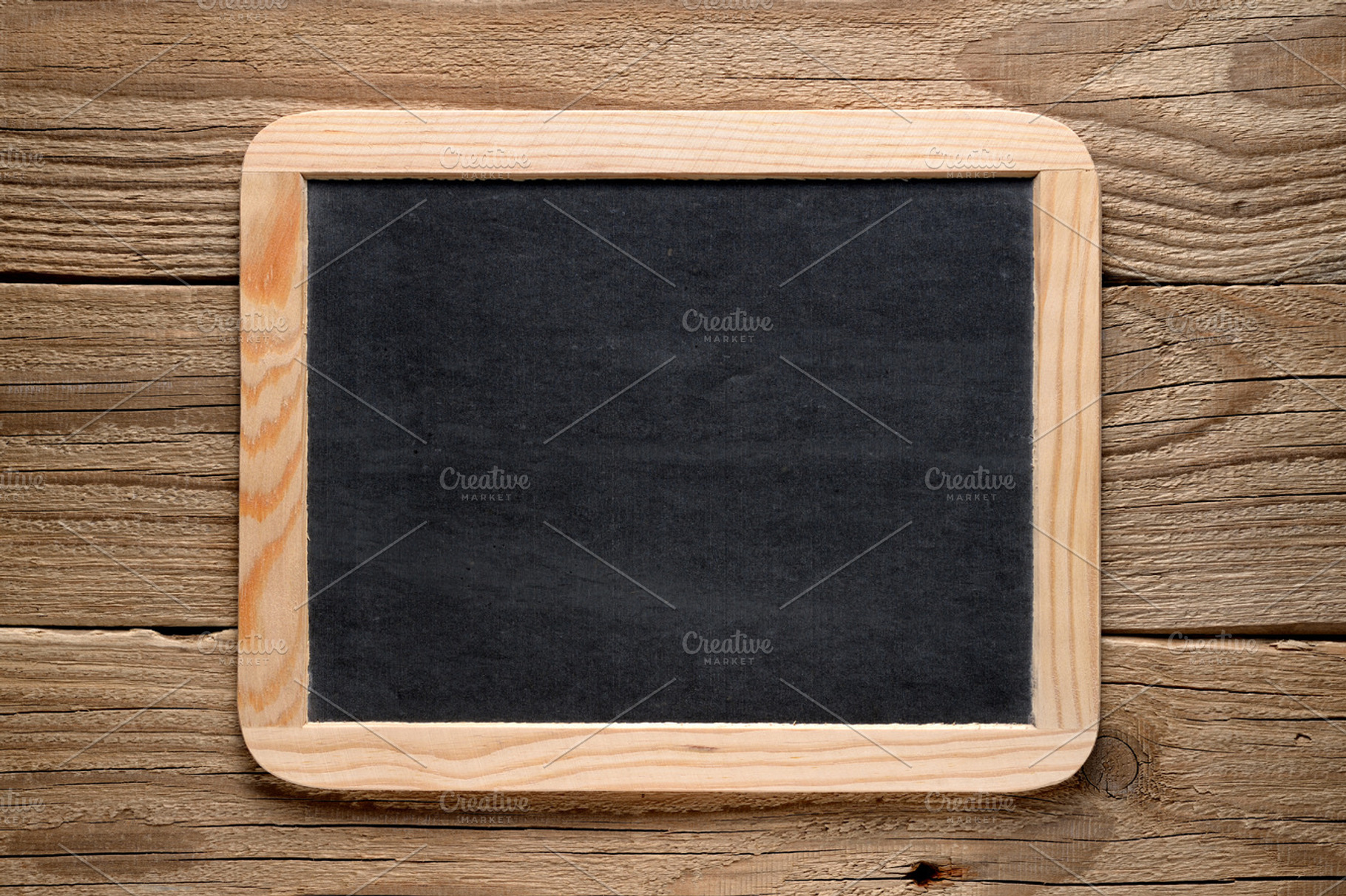 Blackboard in wooden frame stock photo containing blackboard and chalkboard