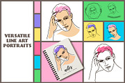 Male Face Line Art Portraits, a Person Illustration by statica (Thumbnail 4 of 11)