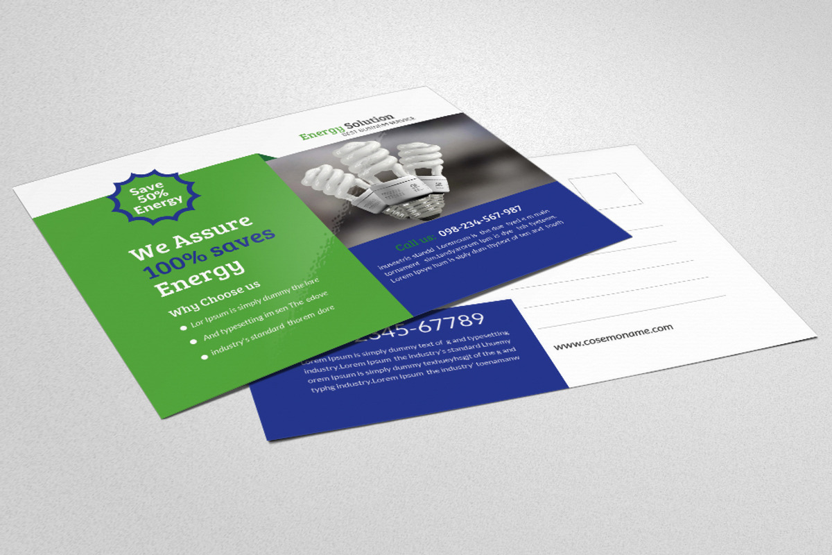 Energy Saver Postcard, a Card Template by Psd Templates (Photo 3 of 3)