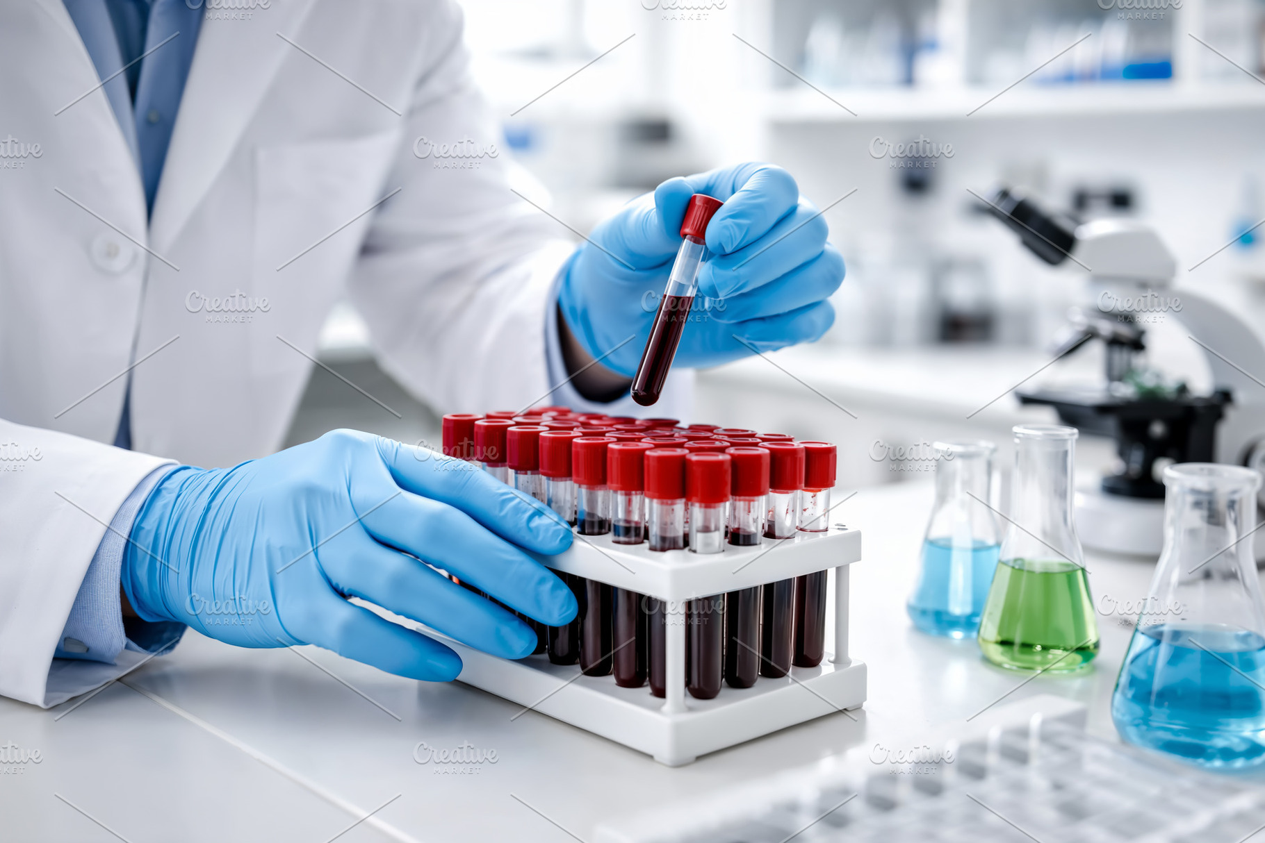 Laboratory technician handling test, a Health & Medical Photo by angellodeco