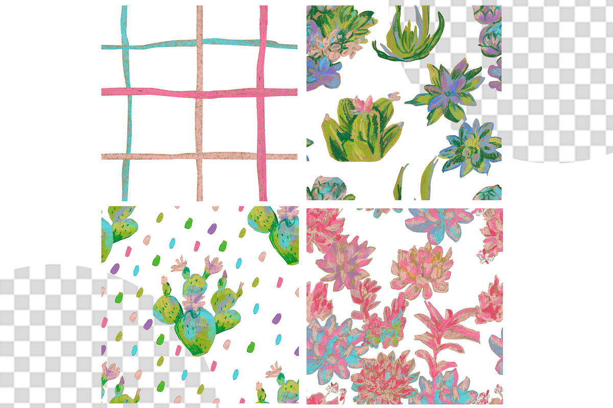 Cactus & Succulent Seamless Patterns, a Pattern Graphic by Lucyinyourheart (Photo 2 of 10)