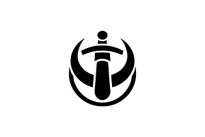 Emblem Crescent And Sword Vector, a Branding & Logo Template by Vectorium Studio