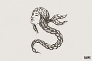 Braided Woman PNG, Digital, an Illustration by SharpMarketplace (Thumbnail 1 of 4)
