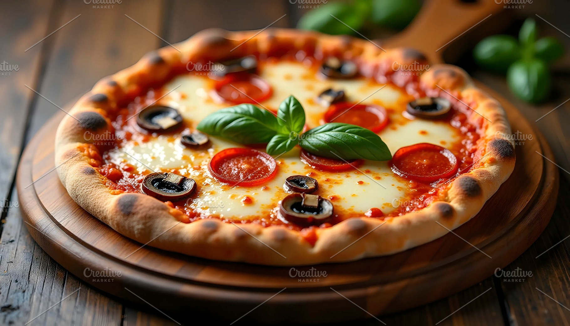 Hot Delicious Pizza With Cheese And, a Photo by LOGOCREATIVE