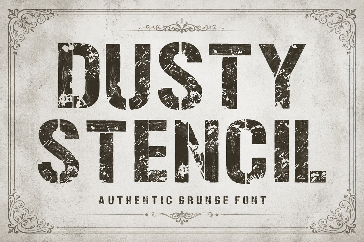Dusty Stencil, a Slab Serif Font by Limited.studio (Photo 1 of 7)