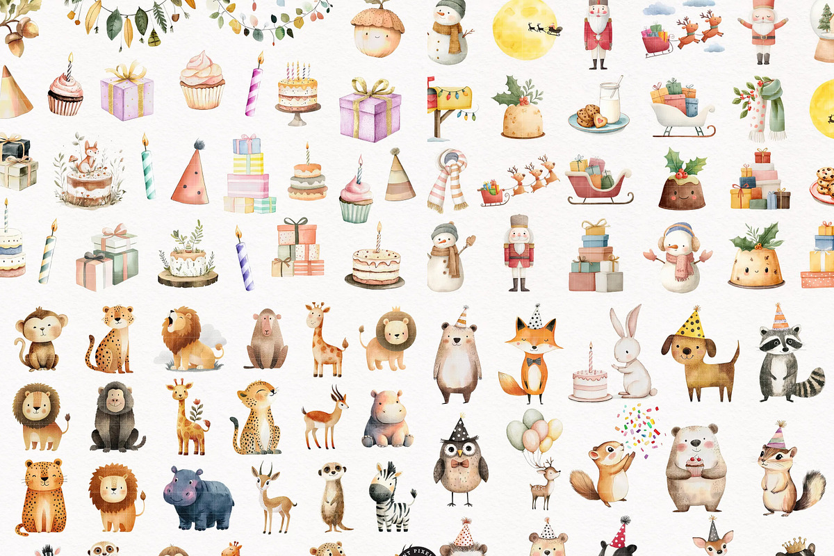 Nursery Clipart Mega Bundle, an Animal Illustration by PaintPixelCo (Photo 3 of 11)