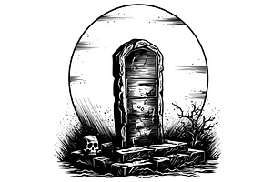 Tombstone Moon and Skull