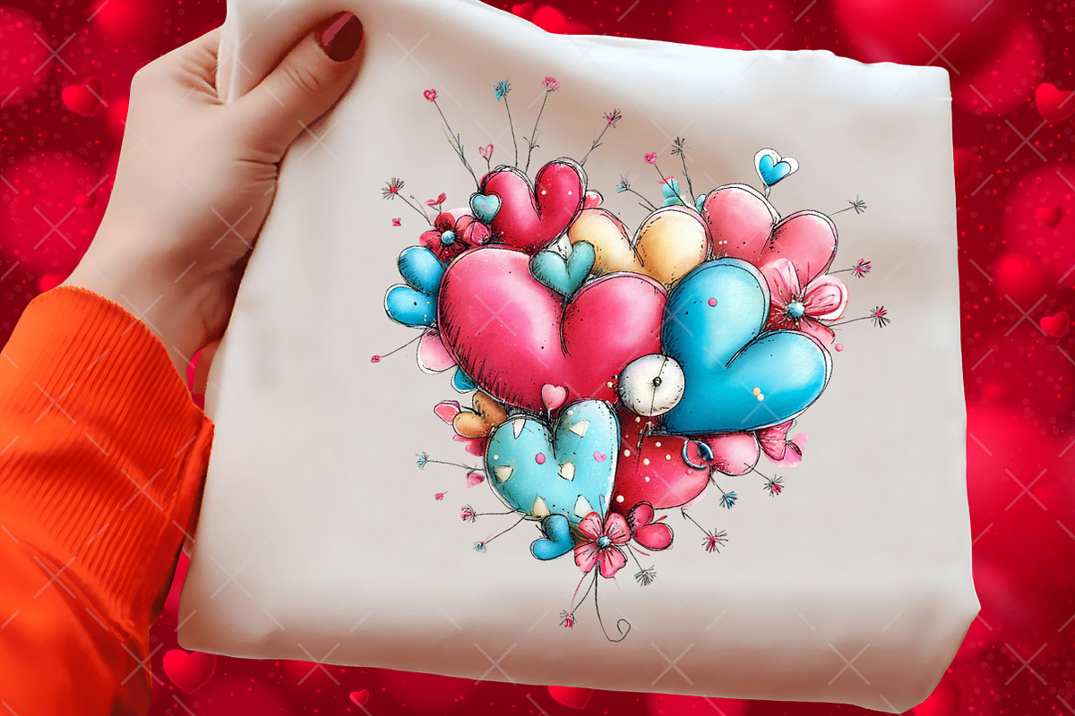 Whimsical Valentine Day Clipart Png, an Illustration by Craft Nest (Photo 5 of 6)