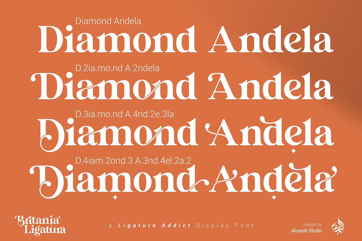 Britania Ligatura, a Font by Aluyeah Studio (Photo 6 of 16)