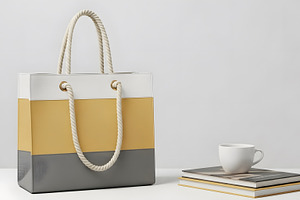 Stylish Striped Tote Bag Mockup, a Photo by amjadjack