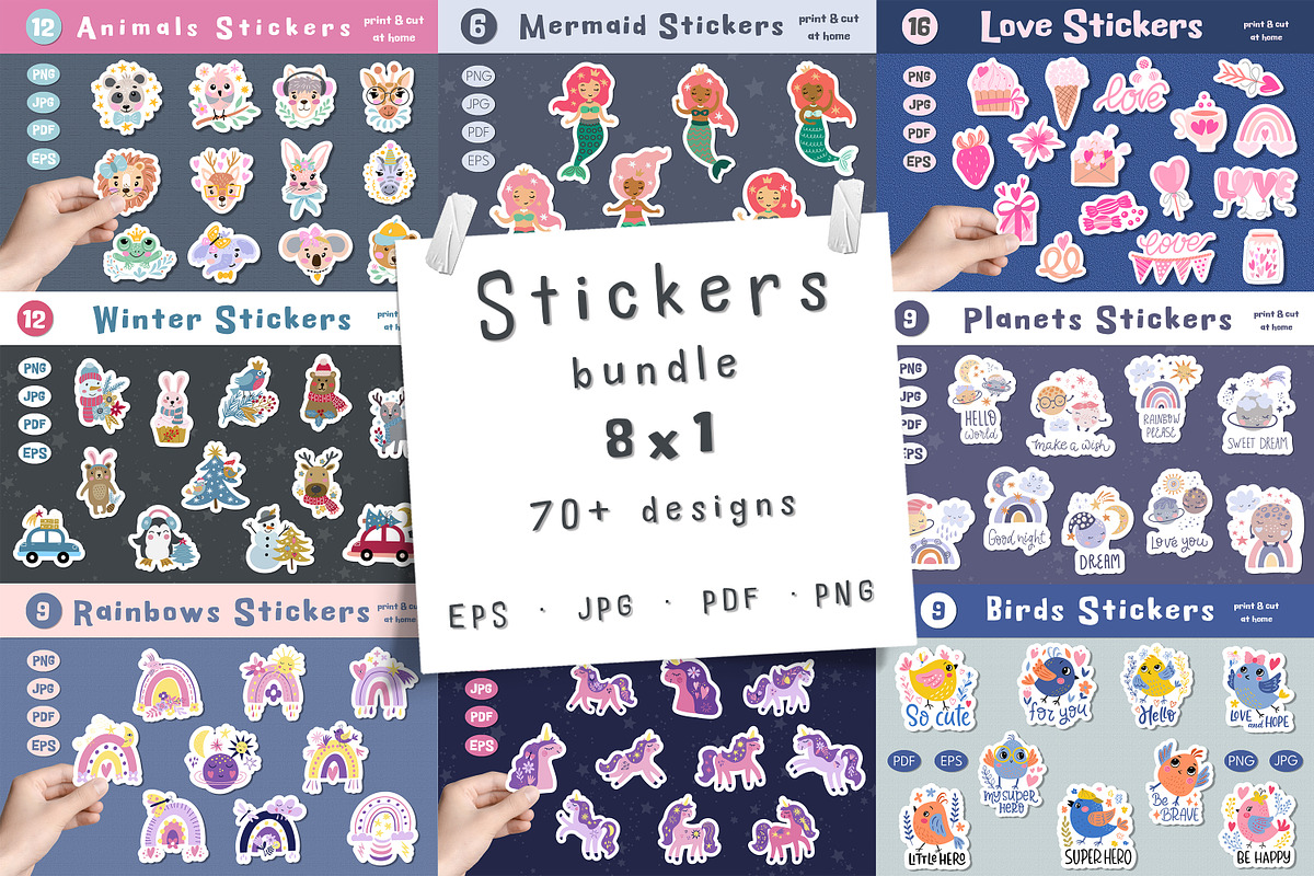 Stickers Bundle. Stickers for Cricut, a Graphic by rinaletters (Photo 1 of 11)