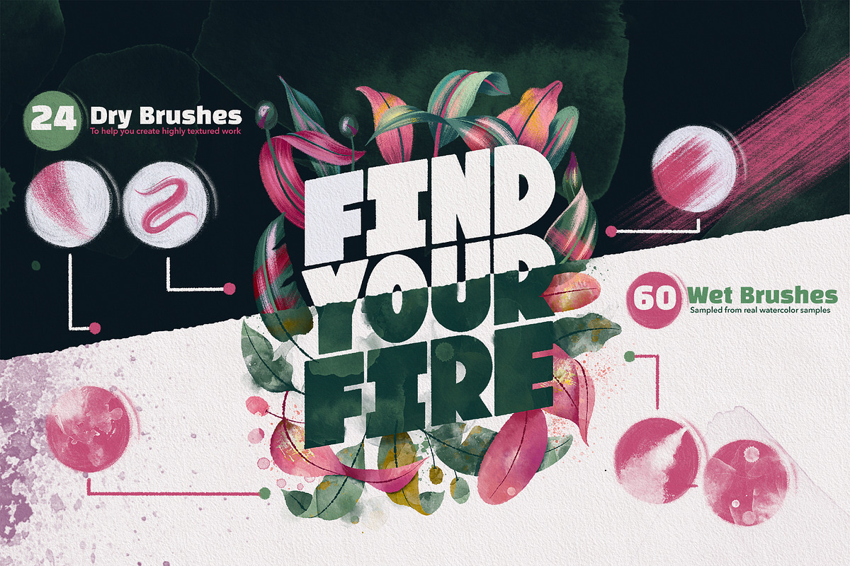 Wet & Dry Photoshop Brush Set, a Brush Add-On by Shoutbam (Photo 6 of 10)