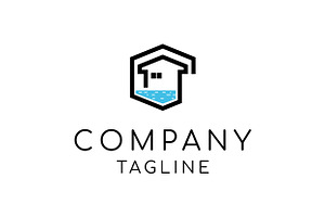 Home and water logo design, an Object Graphic by nicemorning