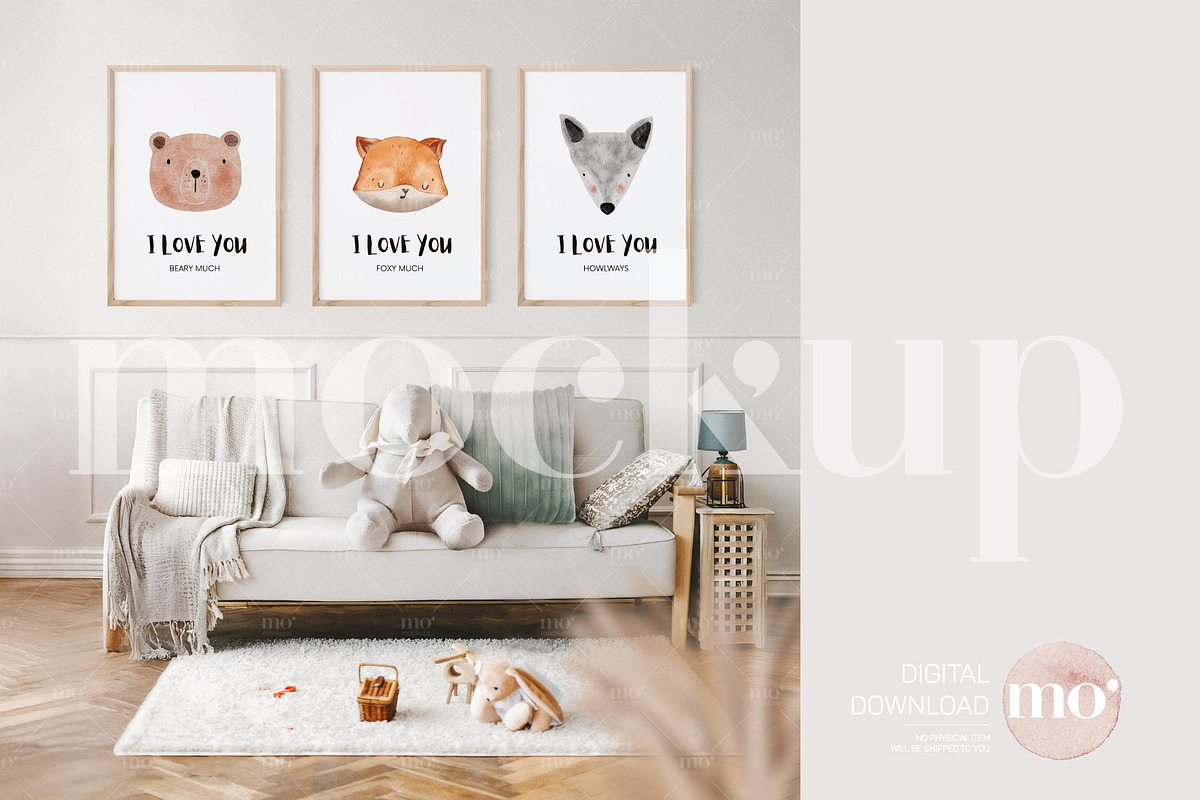 Kids Room Mockup Set of 3 Frames, a Product Mockup by MoMockups (Photo 1 of 5)