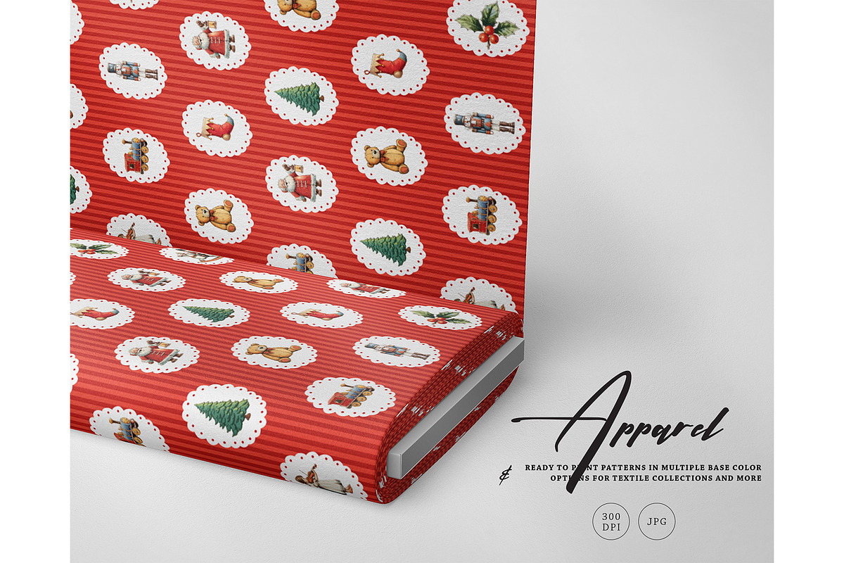Vintage Christmas nostalgic pattern, a Texture Graphic by Milatoo (Photo 5 of 6)