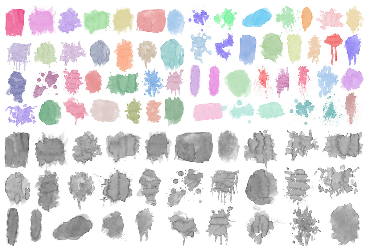 200 Watercolor Swatches Clipart, PNG, a Texture Graphic by Chipshpow Graphics (Photo 6 of 7)