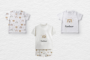 Set Of Pattern With Cute Bear